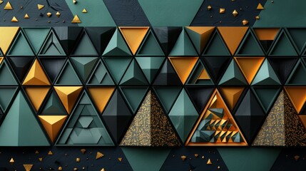 Wall Mural - colorful realistic abstract design with geometric shapes and gradients background, overlapping layers on grunge texture background.