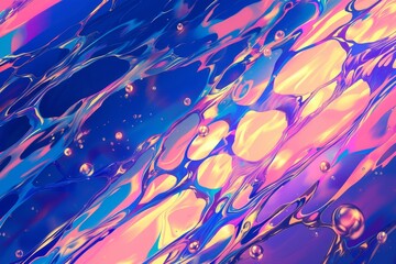 Abstract painting of water droplets in colorful style