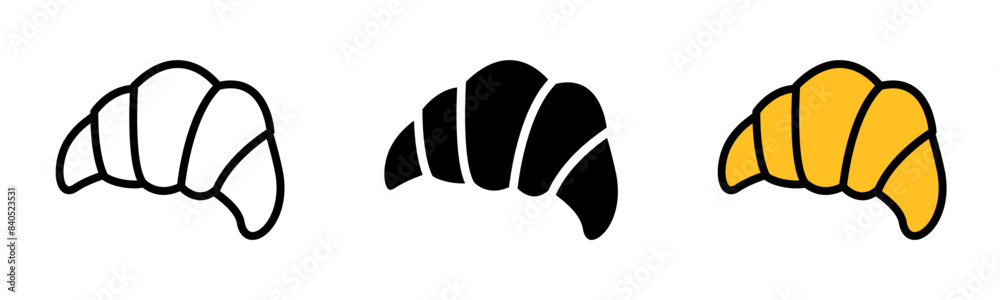 Croissant icon. French breakfast symbol. Bakery logo vector ...