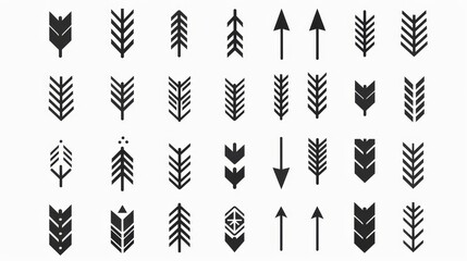 Poster - black modern arrows. arrow icon, symbol. collection of isolated arrows moderns