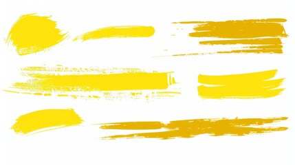 Poster - stylish modern highlighter graphic. hand drawn watercolor highlights on a white background. yellow h