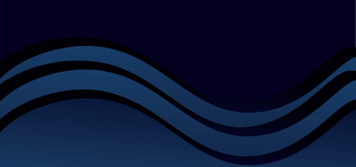 Wall Mural - Abstract curve lines background. Modern blue  dark navy blue banner background.