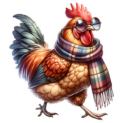 Wall Mural - Funny Rooster or Chicken Clipart