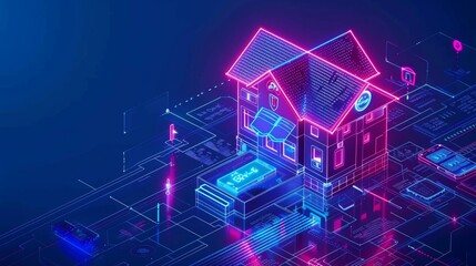 Poster - Development of smart home system using the Internet of Things. Designing digital infrastructure in the house, customizing scripts to configure smart devices. Phone apps control smart devices through