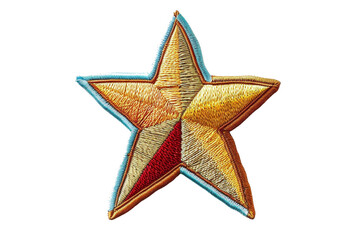 colorful embroidered star patch, intricately designed with vibrant hues, perfect for accessories, cl