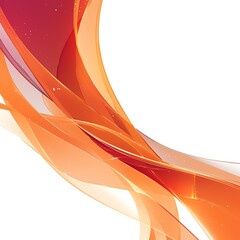 Poster - Dynamic abstract orange wave design on white background. Vibrant and modern fluid curves suitable for various creative projects.