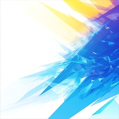 Poster - Abstract digital art with vibrant blue and yellow geometric shapes creating a dynamic and energetic design. Modern and vibrant digital artwork.