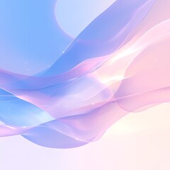 Poster - Abstract colorful wave lines in pastel blue and pink colors for backgrounds, digital art, or graphic design projects.