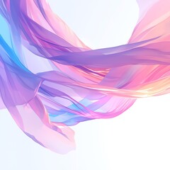 Poster - Abstract pastel-colored flowing fabric in motion, creating a soft and dreamy atmosphere with delicate lines and hues.