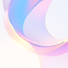 Poster - Modern abstract design featuring soft pastel curves and gradients creating a tranquil and futuristic aesthetic. Perfect for backgrounds and designs.