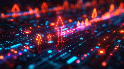 Poster - Future digital transformation abstract technology background. Big data and business growth currency stock and investment economy.