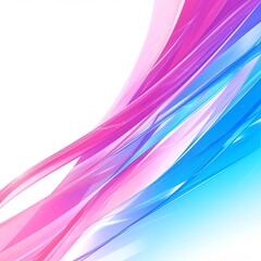 Poster - Gradient wave abstract background with dynamic pink and blue lines on a white backdrop, perfect for modern graphic design and digital art.