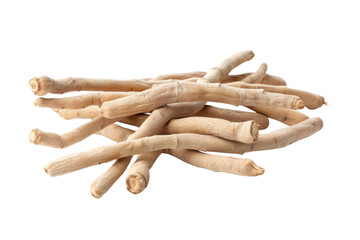 Dried Ashwagandha Roots on White Background - Herbal Medicine, Ayurveda, Natural Remedy, Organic Health Supplement, Adaptogen, Traditional Healing, Herbal Therapy, Stress Relief, Immune Support