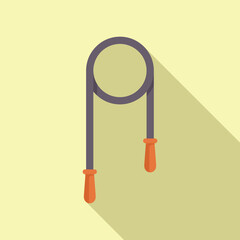 Sticker - Minimalistic illustration of a jump rope cast with shadow on a pastel background