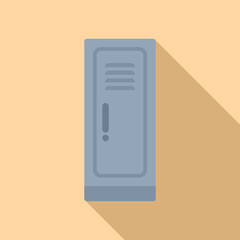 Poster - Cartoon style illustration of a server rack with an alert icon, representing technical or security issues
