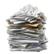 © narak0rn - Large stack of mixed office papers in a disorganized pile, representing clutter and paperwork overload. Ideal for business and organizational themes.