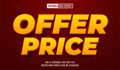 Poster - Editable 3d text style effect - Offer Price text effect Template