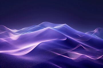 Wall Mural - colorful, flowing transparent silk desert waves against a dark blue background. generative ai