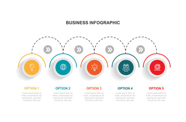 Poster - Design template infographic vector element with 5 step process