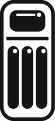 Wall Mural - Simple black and white vector icon of a desktop computer tower