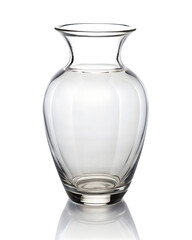 clear glass vase isolated on background