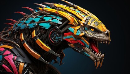 Predator technology flat design side view advanced theme animation Triadic color scheme