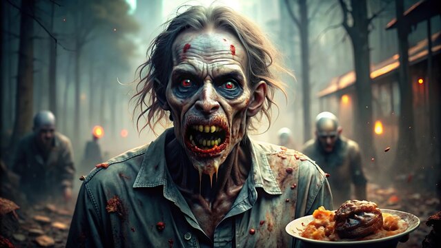 A spooky and hungry zombie roaming in search of food , horror, undead, monster, monster, spooky, creepy, scary, hungry, zombie, apocalypse, flesh-eater, wrath, walking dead, undead, eerie