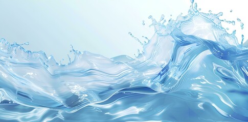 Abstract background with blue water wave,  Water concept for design of web banner, poster and presentation . The focus is on the front part of the water surface