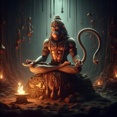 Wall Mural - Lord Hanuman  | Hanuman Jayaniti | Meditation