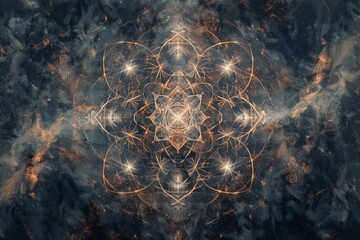Wall Mural - Kaleidoscope fractal geometry abstract background