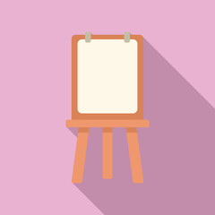 Poster - vector illustration of a blank flip chart on a wooden easel with a pastel background