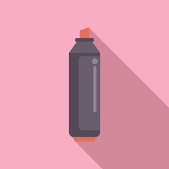 Poster - Vector illustration of a marker pen in flat design style with a shadow, on a pink background