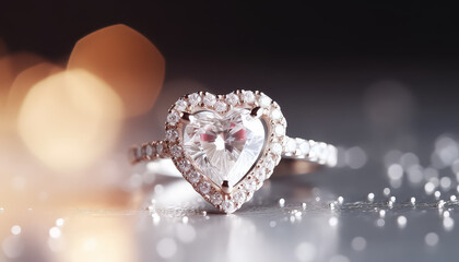 Wall Mural - Heart-shaped diamond ring