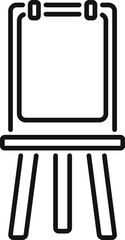 Poster - Simple black line drawing of an artist's easel, suitable for icons and design elements