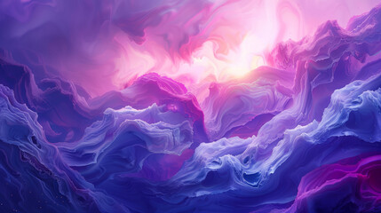 Sticker - Illustration of abstract meditation background with dreamy cloud formations and soothing violet hues 