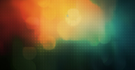 Poster - Abstract digital background with a gradient color and grid pattern, blurred focus on the right side of the screen with orange, green, and blue colors, a dark gray to light amber color scheme, high res