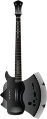 Canvas Print - Sleek black and gray electric guitar vector, perfect for music themed graphics