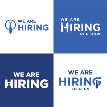 We are Hiring design collection for poster and social media post creative modern HR recruitment logo