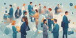 © Pavlo Gnevkovskyi - Illustration business people with network and social art