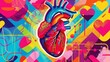 © JK_kyoto - Utilize vibrant colors and shapes to represent the urgency and importance of emergency medical care in detecting and treating Atrial Fibrillation