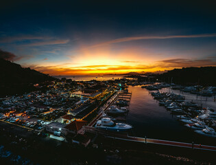 sunset and sunrise in panama city