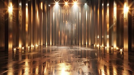 Poster - A large, empty room with a shiny, reflective floor