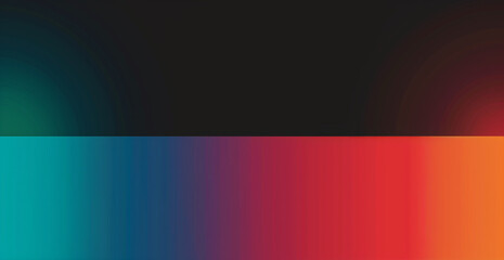 Poster - Abstract gradient background with a horizontal color bar in red, orange and teal colors. Minimalistic illustration design for banner or poster. Flat color gradients in the style of Illustration on bla