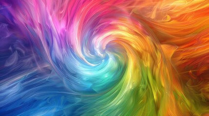 Poster - A vibrant abstract background with swirling rainbow colors and a kaleidoscopic effect. The bright and vivid patterns create a sense of energy and joy