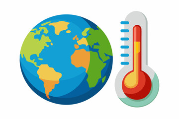 Wall Mural - illustration of a thermometer showing high temper vector