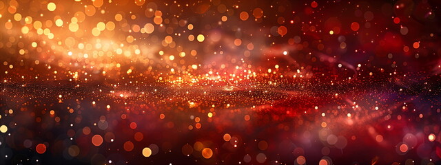 Wall Mural - Abstract orange and red glitter bokeh background