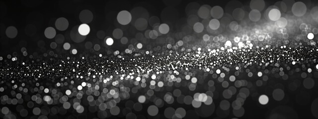 Wall Mural - Abstract black and white glitter bokeh background