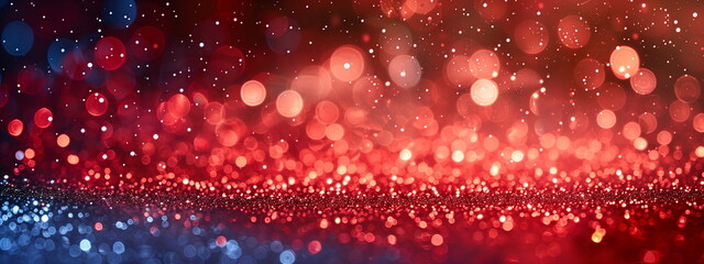 Wall Mural - Abstract red and blue glitter bokeh background