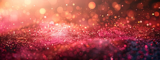 Wall Mural - Abstract red and orange glitter bokeh background