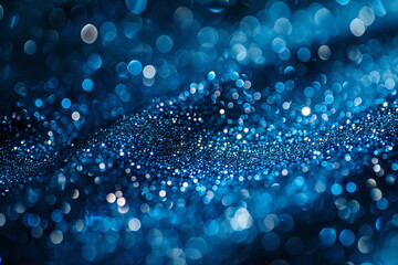 Wall Mural - Abstract blue glitter bokeh background